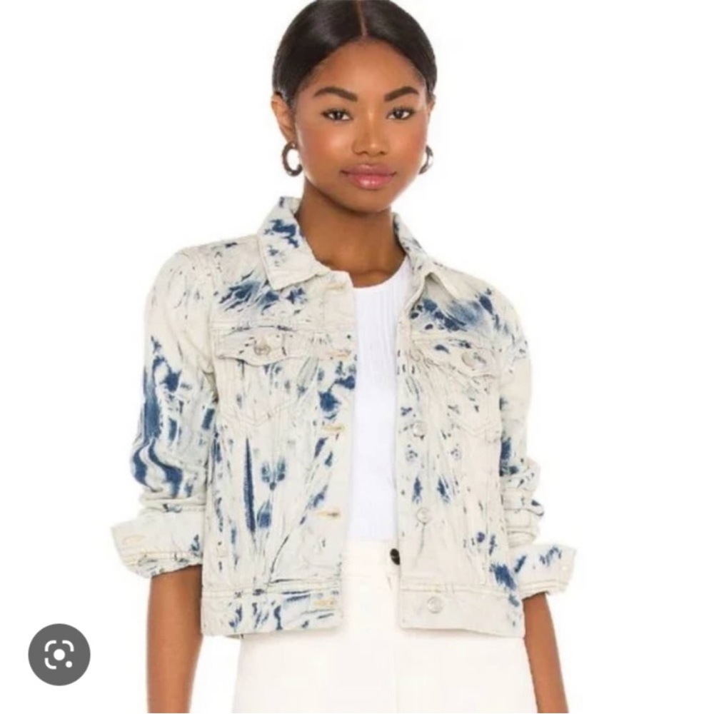 Free People Denim Rumors Tie Dye Jean Jacket
